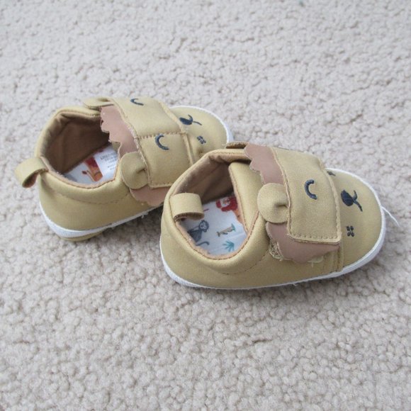 Just One You Sneaker Tennis Shoes Unisex Infant 0-3M Tan Brown Pullover Straps - Picture 3 of 8